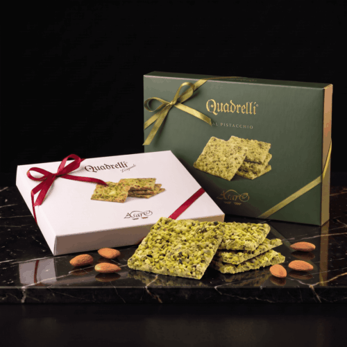Box Degustazione Quadrelli 36pz – Mandorla e Pistacchio 300g